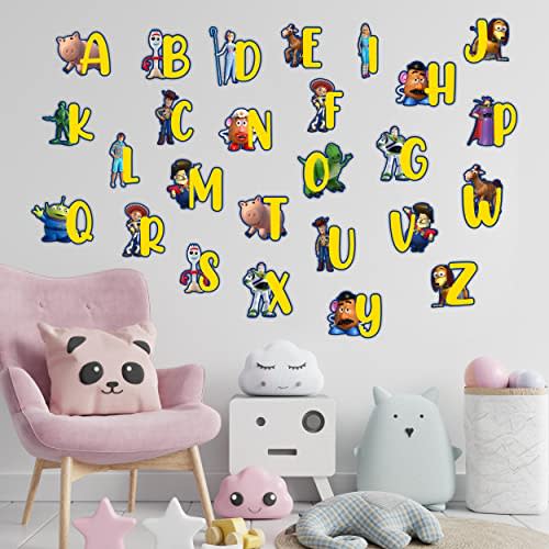 Toy Stry Alphabet A–Z Wall Sticker for Room – Educational ABC Letter Stickers with Cartoon Characters – Toy-Themed Wall Decals – Alphabet Decoration for Bedroom, Classroom or Daycare Wall Decor