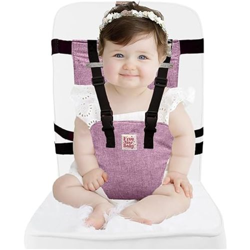 Travel Harness Seat for Toddlers - Portable High Chair for Travel | Baby Seat Harness for Golf Carts and Dining | Compact Chair Harness for Babies | Baby Travel Gear - Pink