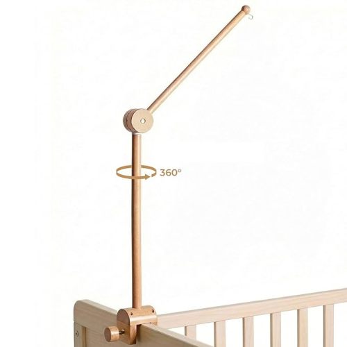 let's make Baby Crib Mobile Arm - Wooden Baby Mobile Crib Holder Height Adjustable for Hanging Baby Crib Attachment for Nursery Decor