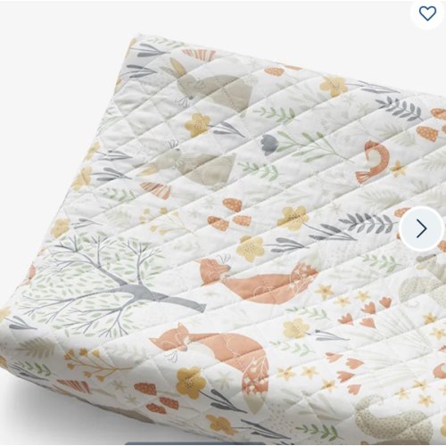 Forest Animals Classic Cool Organic Cotton Percale Quilted Changing Pad Cover