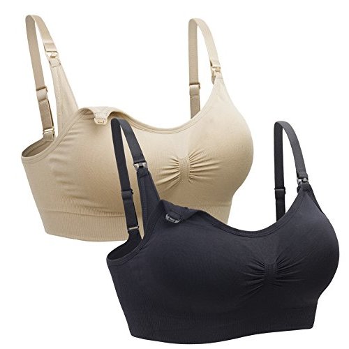 Suekaphin 2PACK Nursing Maternity Bra for Pregnancy Women Breastfeeding Comfortable Sleeping with Extenders