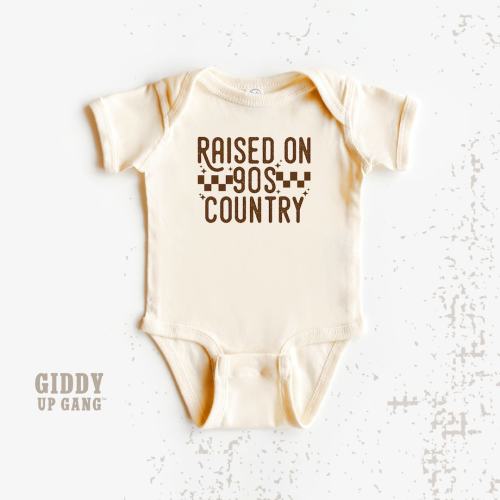 Raised on 90's Country Natural Onesies® Brand, Country Concert Tee, Western Music Bodysuit
