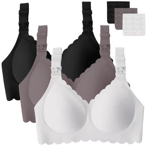 Gailife 3 Pack Nursing Bras for Breastfeeding Seamless Wireless Maternity Bras for Pregnancy Soft Sleep Breastfeeding Bra