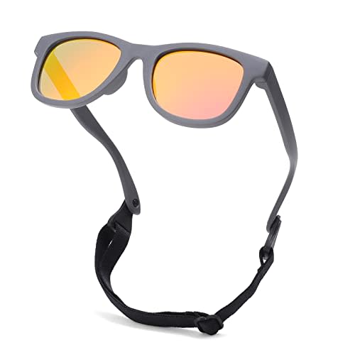 COASION Bendable Flexible Polarized Newborn Baby Sunglasses with Strap for Infant Boys Girls Age 0-12 Months CA8042