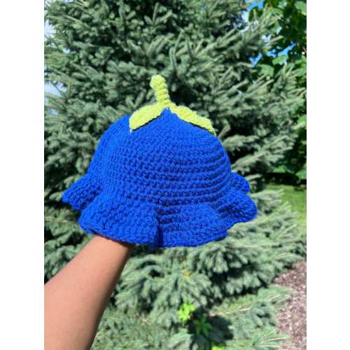 Crocheted Baby Bucket Hat - Blueberry