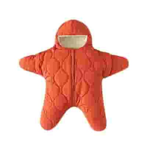 Tao Tao Baby Starfish Onesie, Thick Fleece Wearable Starfish Baby Sleeping Bag, Baby Newborn Starfish Warm Sleeping Bag for Babies Orange 3 M