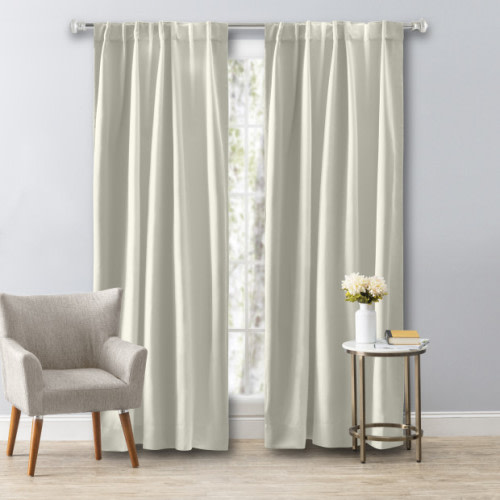 Ricardo Trading Ultimate Black-Out 2-Way Pocket Window Panel Curtain - Ivory, 56"W X 84"L