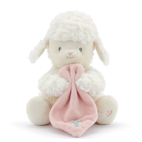 Demdaco Jesus Loves Me Musical Lamb Plush With Pink Blankie