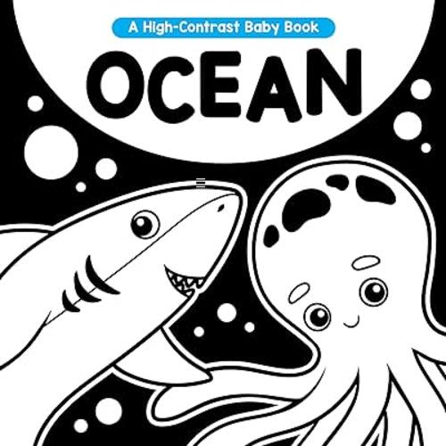Little Hippo Books Ocean - A High-Contrast Board Book for Babies and Toddlers - Black and White Images Help Visual Development