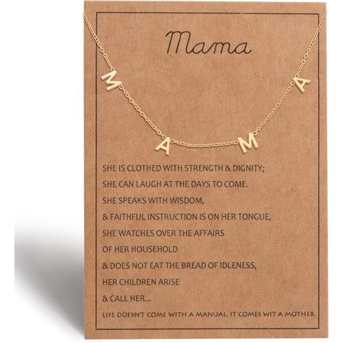 Mama necklace for Women - Silver, Gold & Rose Gold Mom Jewelry for Women, Gifts for New Mom, Expecting Mom Gift for Pregnant Friend, Mom to be Gifts with Cards