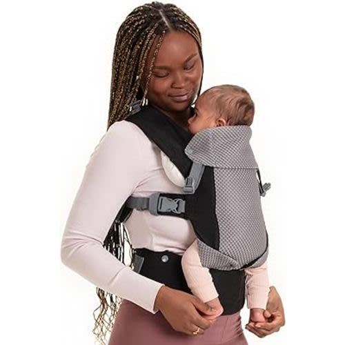 Beco Baby Carrier Gemini Newborn to Toddler - Front, Back and Hip Seat Carrier, Baby Carrier Backpack & Baby Front Carrier with Adjustable Seat, Ergonomic Baby Holder Carrier 7-35lbs (Cool Black)