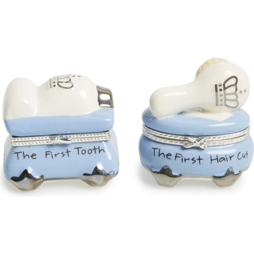 Mud Pie 'Prince' First Tooth & Curl Treasure Box Set, Blue