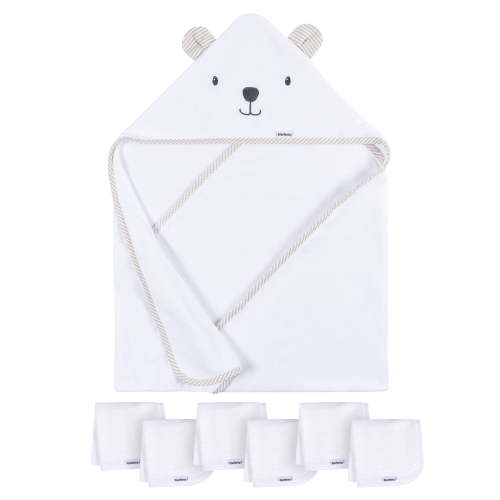 Gerber Baby Boy or Girl Unisex Hooded Towel and Washcloths Gift Set