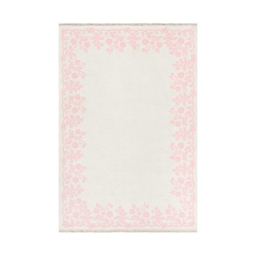 LoveShackFancy Floral Border Washable Reversible Rug (5x8')