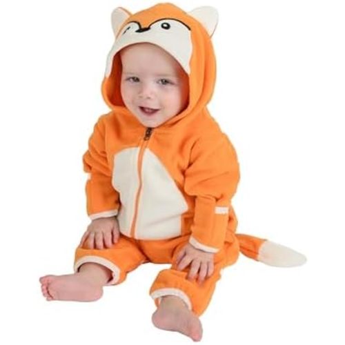 Fleece Baby Bunting Bodysuit – Infant One Piece Kids Hooded Romper Outerwear Toddler Jacket