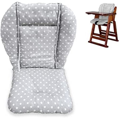 Twoworld High Chair Cushion, Large Thickening Baby High Chair Seat Cushion Liner Mat Pad Cover Breathable (Fashion Gray)