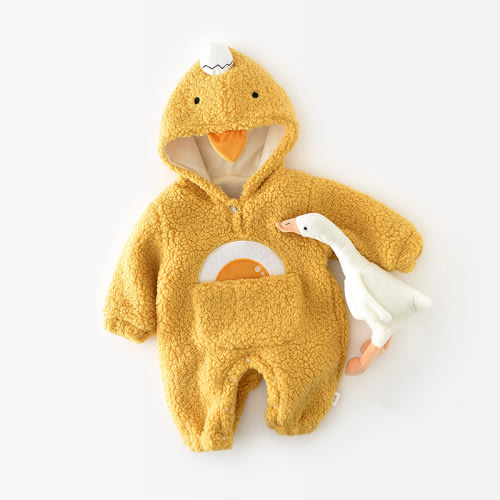 Baby Cute Duck Rainbow Thickened Romper