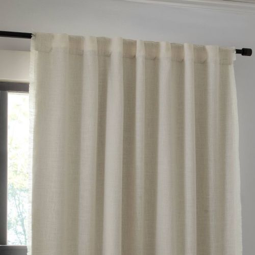 Blackout Slub Weave Raw Edge Curtain Panel - Threshold™
