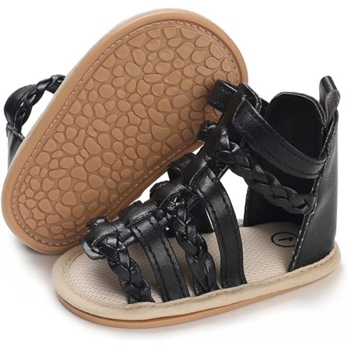 E-FAK Infant Baby Girls Sandals Summer Crib PU Leather Bowknot Soft Anti-Slip Rubber Sole Toddler First Walkers Shoes