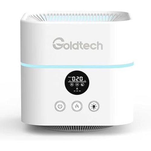 Humidifier and Air Purifier in One for Bedroom Up to 200Ft²,H13 True HEPA Filter Desk Air Purifiers with 500ML Water Tank,LED Light,Small Air Purifier and Humidifier Combo for Bedroom,Office