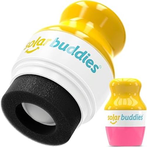 Solar Buddies Sunscreen Applicator - Single Pink - Refillable Roll on Sponge Sunscreen, Suncream & Lotion Applicator For Kids, Adults & Families - Holds 3.4fl oz, Perfect Size for Travel