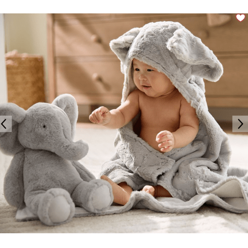 Faux-Fur Animal Baby Hooded Towels