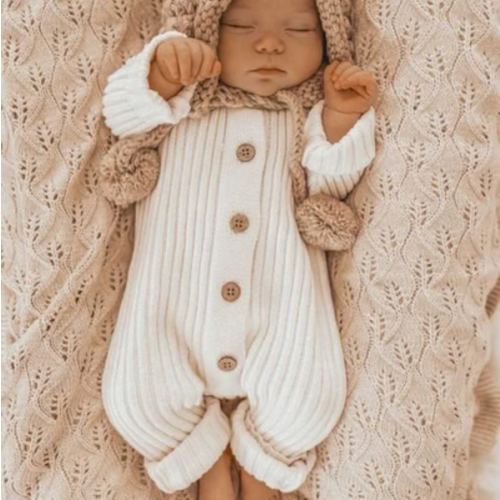 Little B's Chunky Rib Baby Jumpsuit - Milk