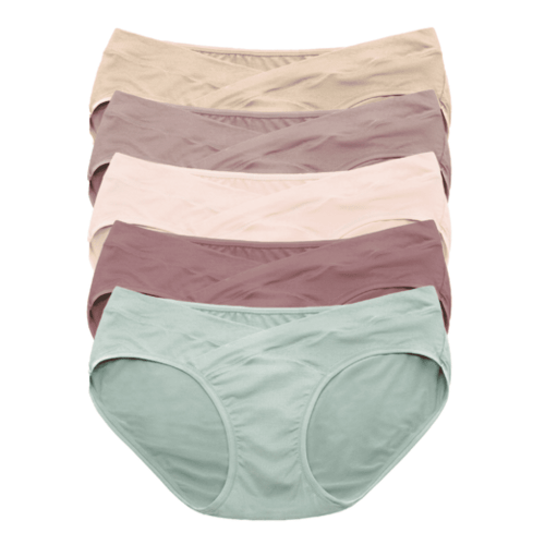 Kindred Bravely Under the Belly Bikini Maternity Underwear for Women and Postpartum Underwear 5 Pack
