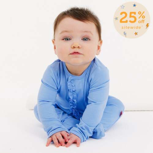 blue skies modal magnetic parent favorite footie with ruffles – Magnetic Me