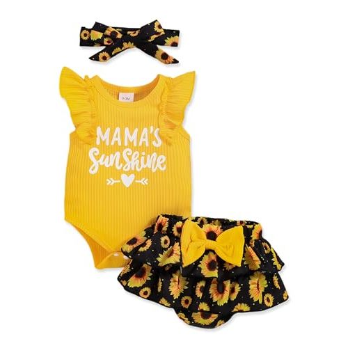 Doresbebe Newborn Baby Girl Clothes Infant Outfits Summer Shorts Set Floral Romper+Cute Baby Skirt +Headband