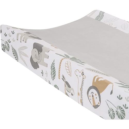 Lambs & Ivy Jungle Friends Soft, Warm & Cozy Safari Changing Pad Cover - Gray