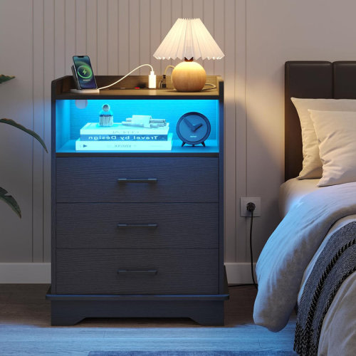 Ivy Bronx Hickox Solid + Manufactured Wood Nightstand & Reviews | Wayfair