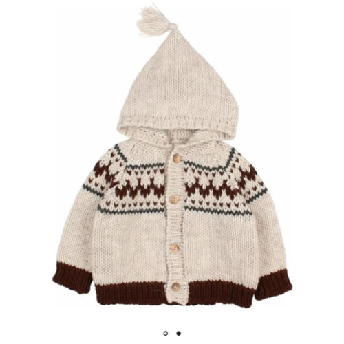 Folk Wool Cardigan | Ecru