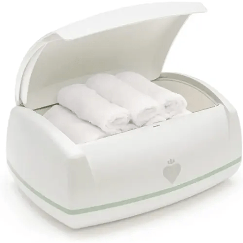 Prince Lionheart Warmies Wipes Warmer Designed for Reusable Cloth Wipes | Soft Glow Nighlight | Includes 1 everFRESH Pillow and 4 Warmies Cloth Wipes