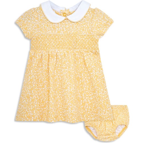 Baby Ditsy Floral Smocked Dress & Bloomers Set, 3-6M, Yellow