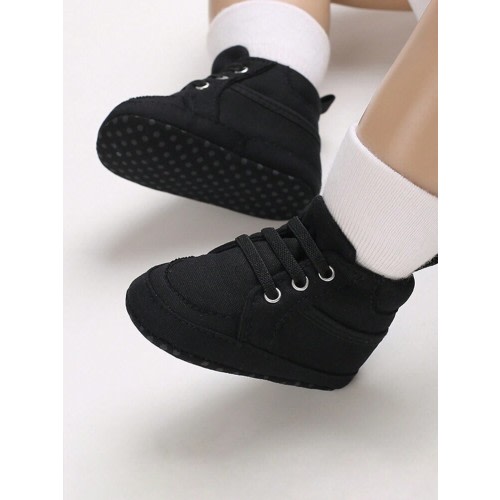 SHEIN | Newborn Infant Boys' & Girls' Solid Color High-Top Canvas