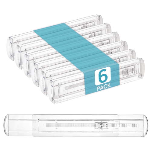Vtopmart 6 Pack Drawer Dividers for Kitchen, Adjustable 2.3" High Expandable from 12.9"-21.4" Drawer Organizer