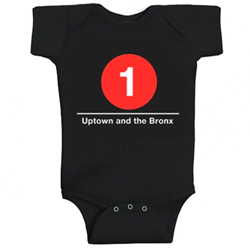 New York Subway #1 (Uptown and the Bronx) Infant Bodysuit – Transit Gifts