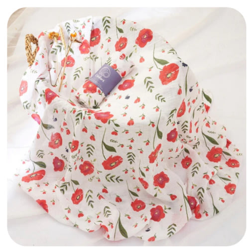 100% Cotton 2 Layers Newborn Baby Swaddle