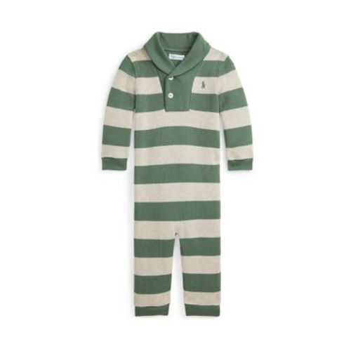 Baby Boys French-Rib Cotton Shawl-Collar Coverall