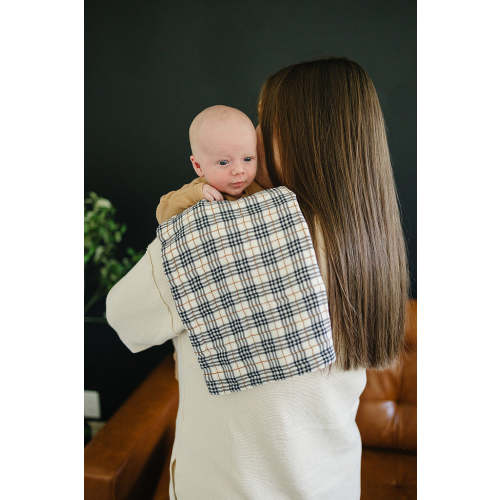 Vintage Plaid Muslin Burp Cloth | 100% Cotton | Baby Essentials