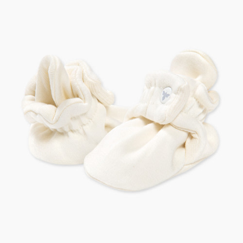 Burt's Bees Baby Organic Cotton Booties - Eggshell White, 0-3 M