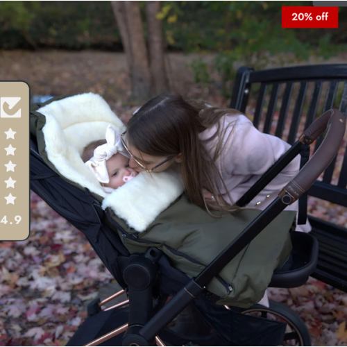 Olive Organic Wool Adjustable Footmuff | Cover Baby LLC