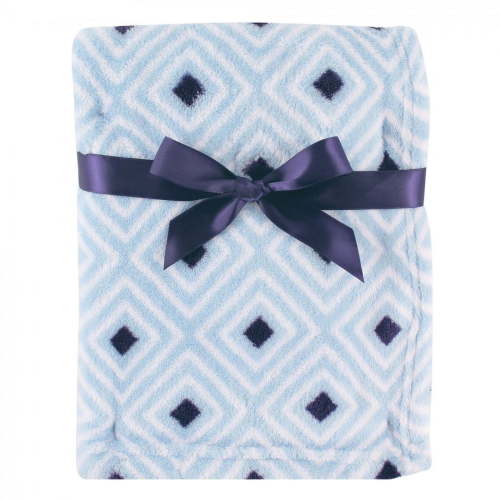 Luvable Friends Baby Boy Coral Fleece Blanket, Blue Diamond, One Size