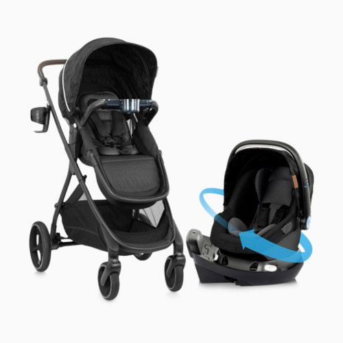 Evenflo Shyft Intuiti+ Travel System featuring Revolve180 LiteMax NXT with SensorySoothe - Dubhan Black