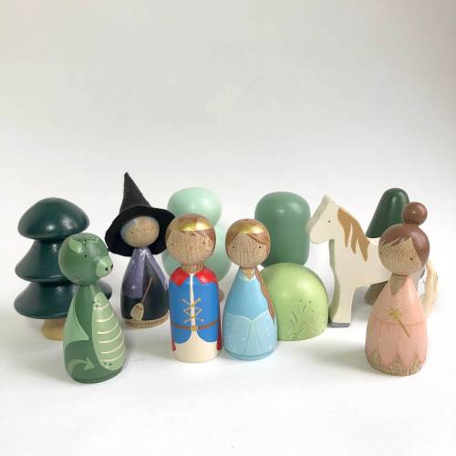 Wooden Fairy Tale Set for Toddlers - Storytelling Toys for Kids, Princess Play Set, Creative Christmas Gift for Children