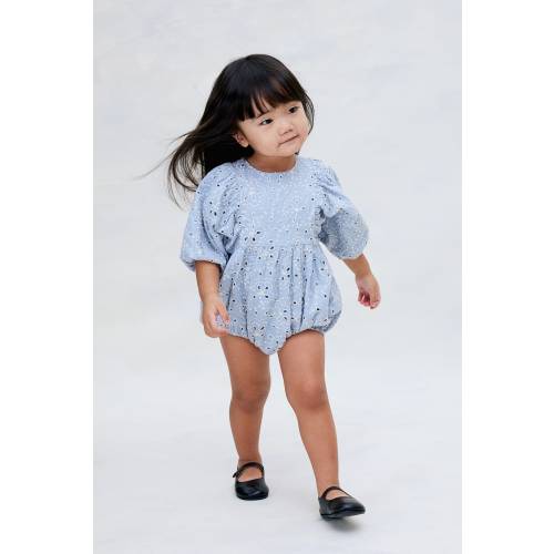EYELET EMBROIDERED ROMPER SUIT - 3M
