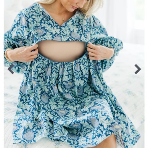 NURSING COLLECTION: It's All True Navy Blue Floral Dress