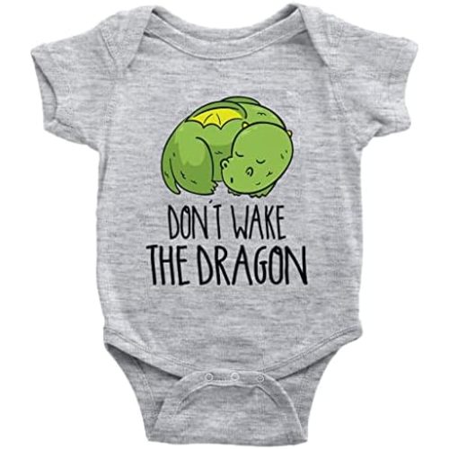 Don't Wake The Dragon Baby Boy Girl Onesie Newborn Organic Bodysuit Romper