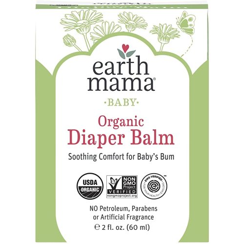 Organic Diaper Balm by Earth Mama | Safe Calendula Cream to Soothe and Protect Sensitive Skin, Non-GMO Project Verified, 2-Fluid Ounce - 2.03 Fl Oz (Pack of 1)